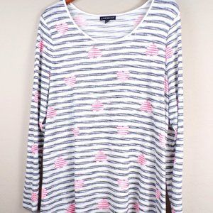 Lane Bryant Hearts and Stripes Sweater